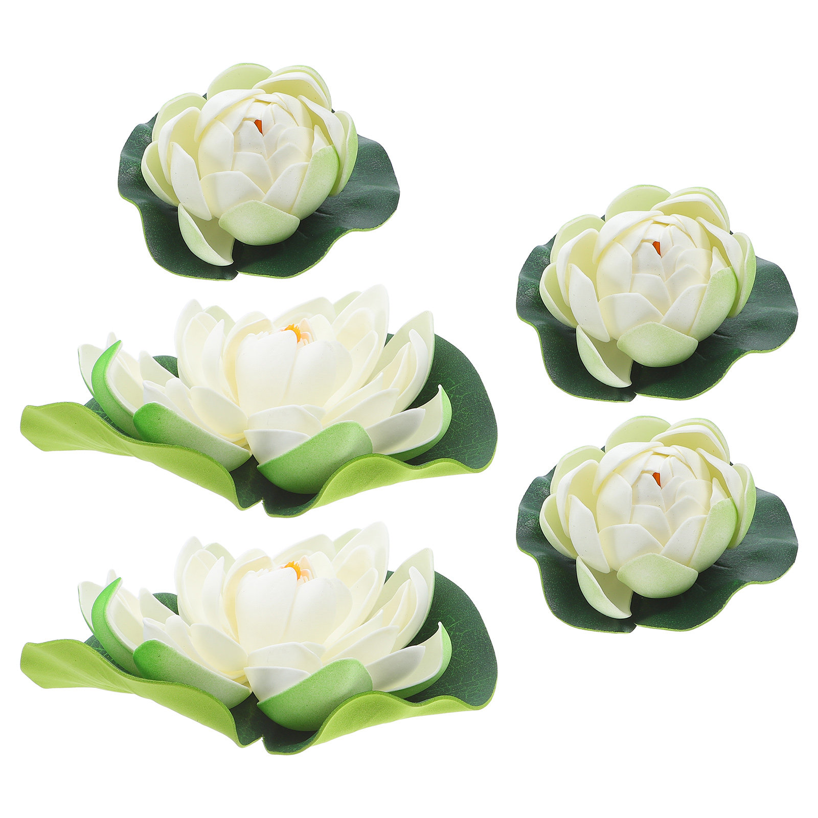 Aquarium Fish In Pond - 5Pcs Lifelike Floating Artificial Water Lilies