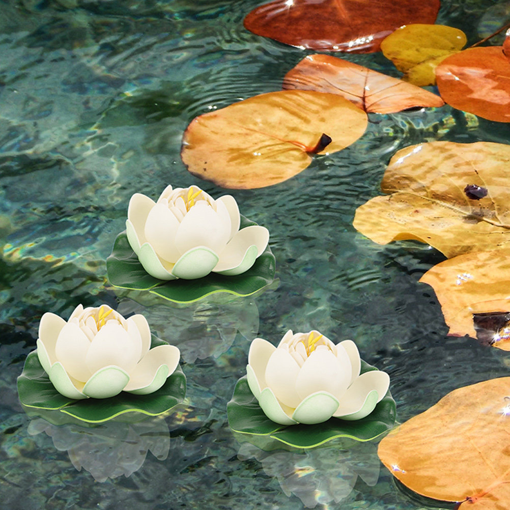 Aquarium Fish In Pond - 6Pcs Artificial Lotus Flower Decor Floating