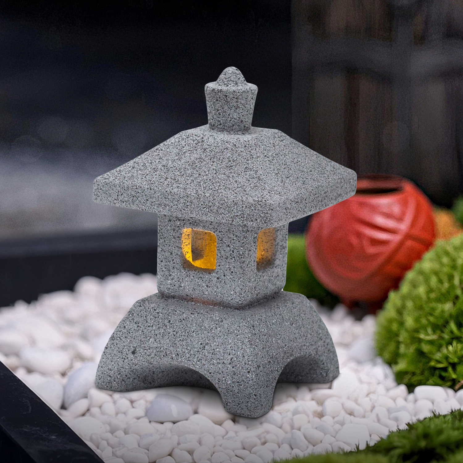 Aquarium Fish Japan - Japanese Lantern Pagoda Statues LED Lights