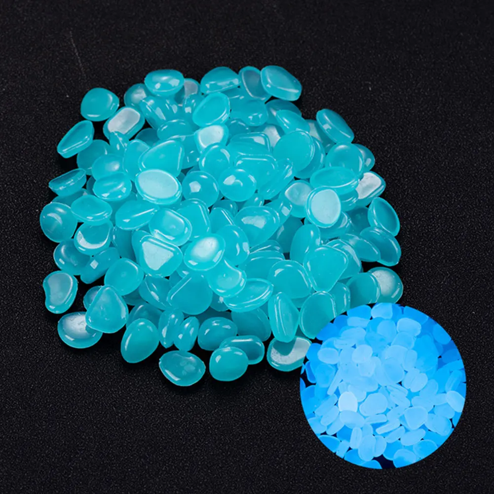 Aquarium Decoration Rock - 100Pcs Pebbles Glow In The Dark