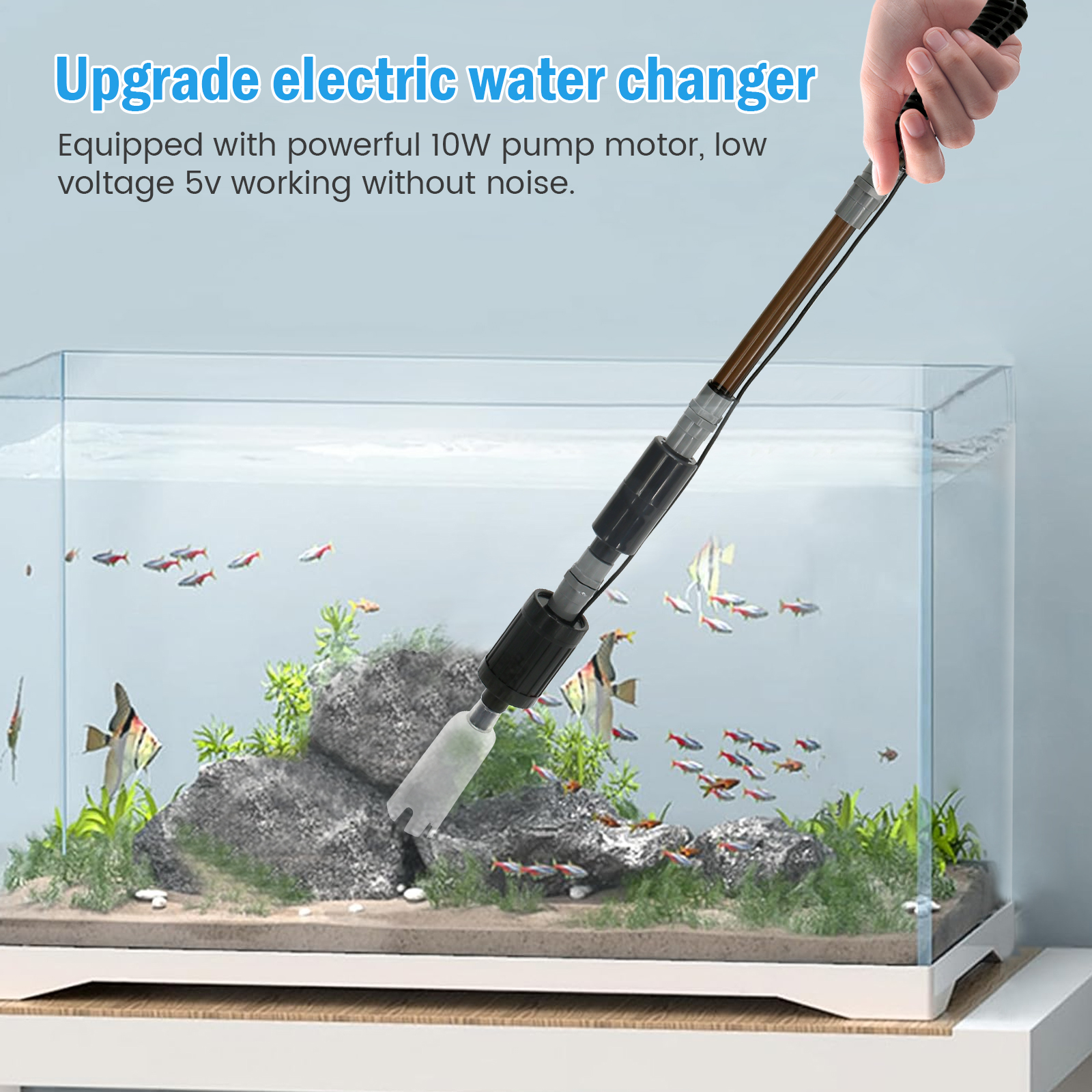 10W 6 In 1 USB Aquarium Water  - огляд і ціна Gravel Vacuum Cleaner