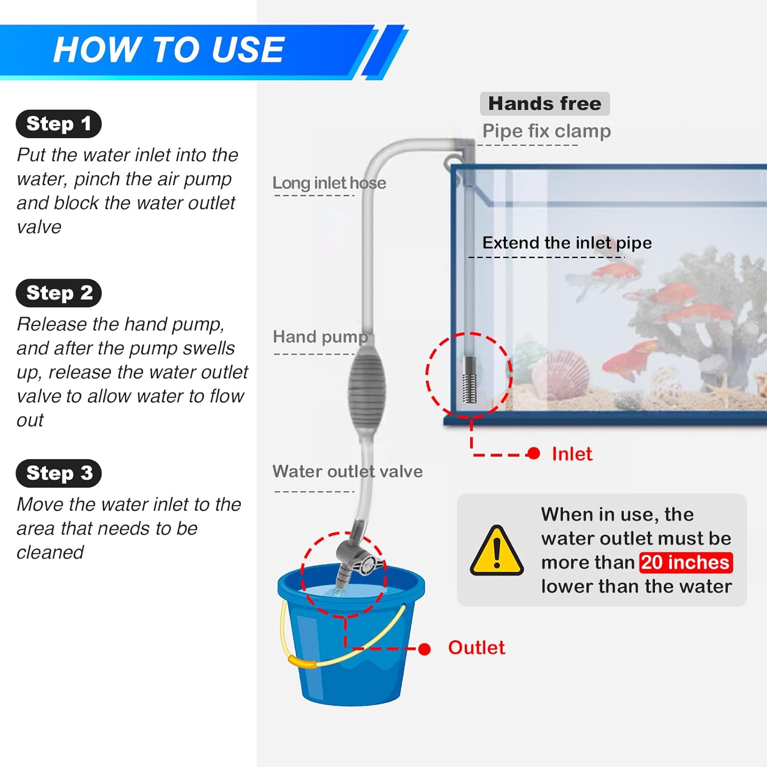Large Fish Tank Aquarium Sipho - огляд і ціна Gravel Vacuum Cleaner