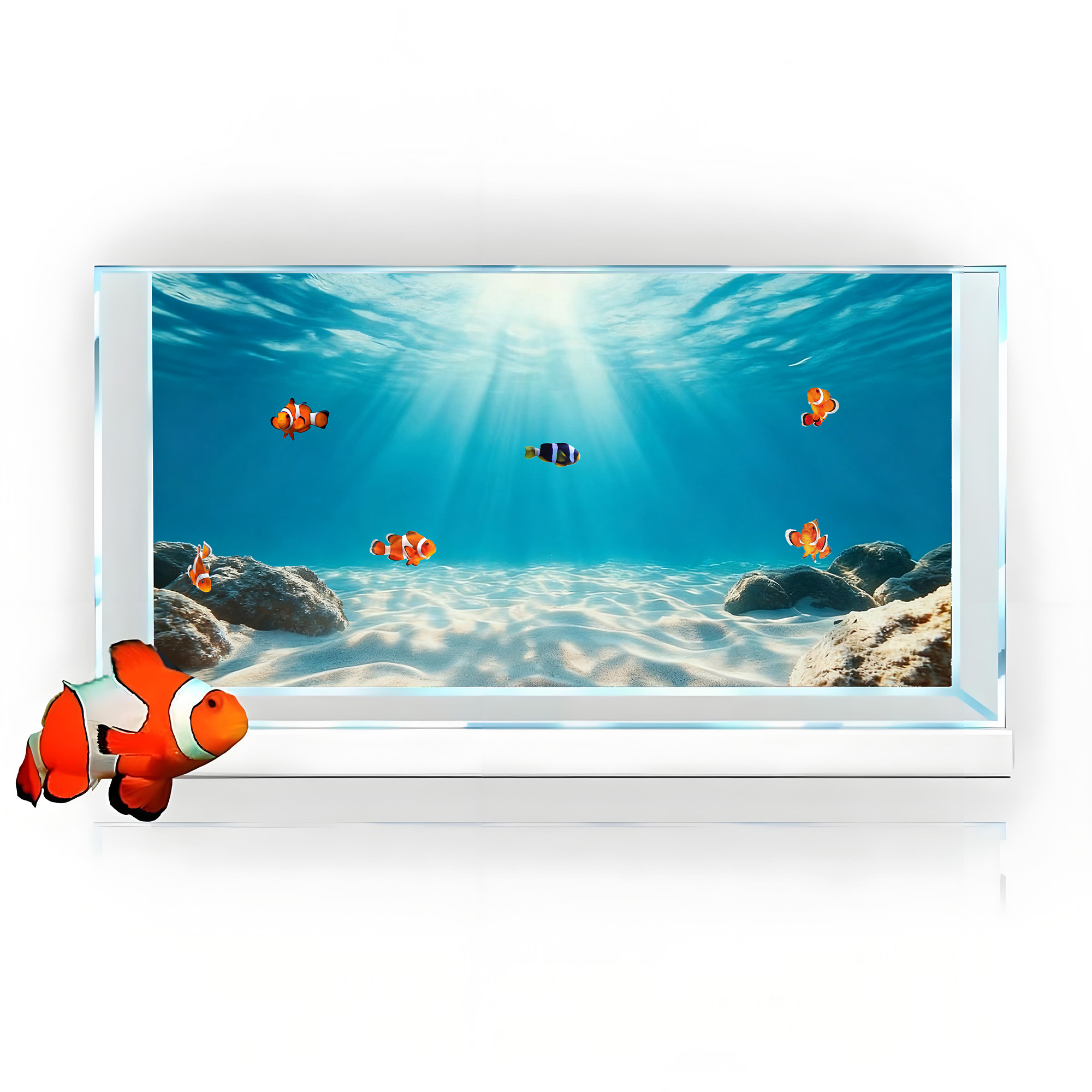Blue sea clear sand，Fish tank  - огляд і ціна Aquarium Fish Poster