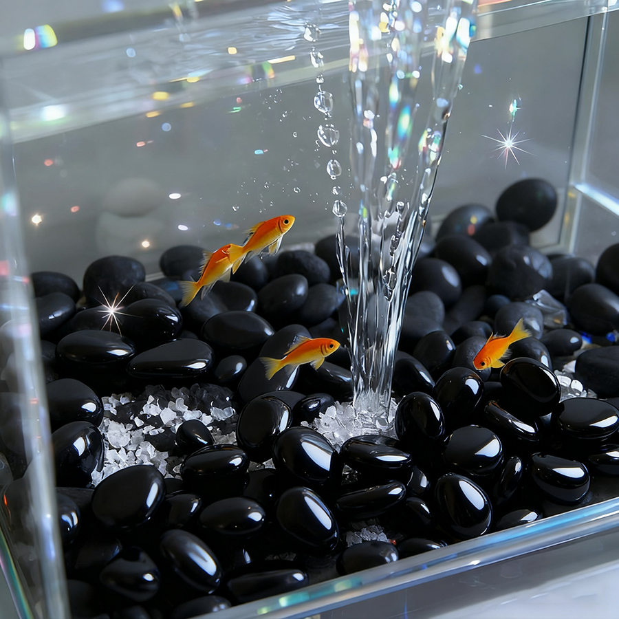 200g Black High Polished Natur - огляд і ціна Aquarium Decoration Rock