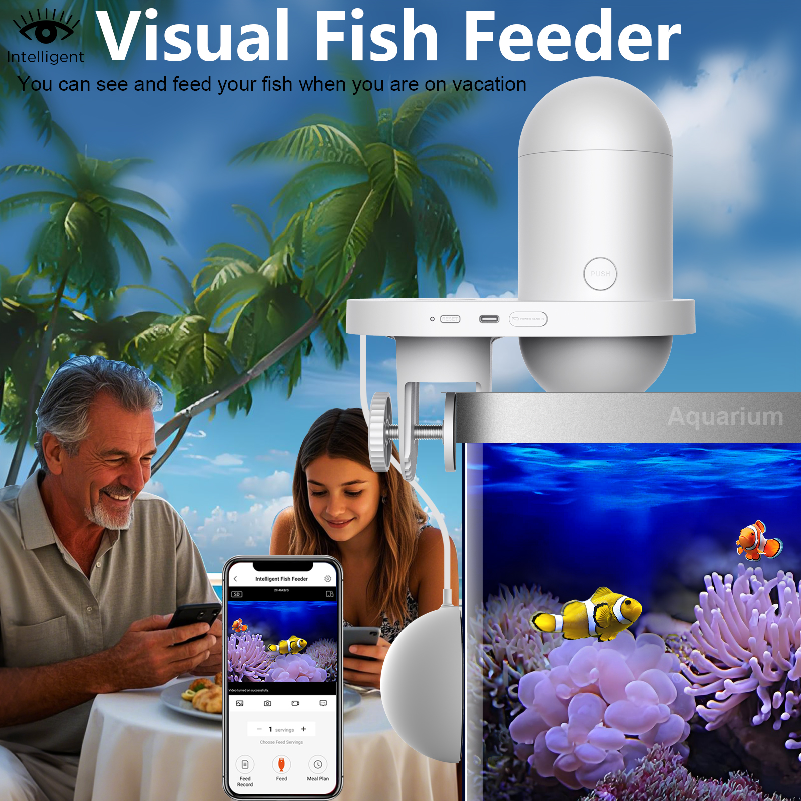Automatic Fish Feeder With Cam - огляд і ціна Aquarium Fish Price